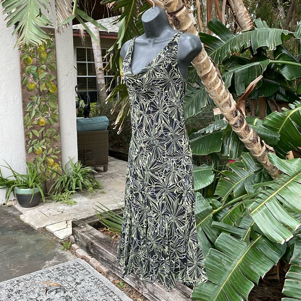 Alfani, cowl neck, floral bias, cut silk dress